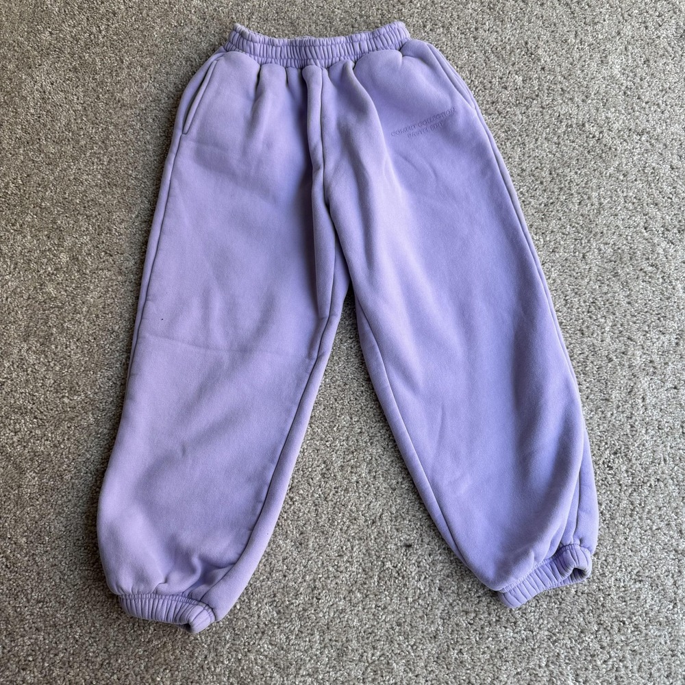 Comfrt Sweatpants Girls Medium Purple Fleece Jogger Elastic Waist Pastel Edit